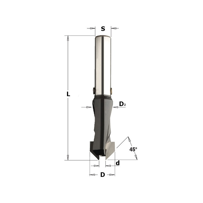 Wiertło nieprzelotowe z pogłębiaczem