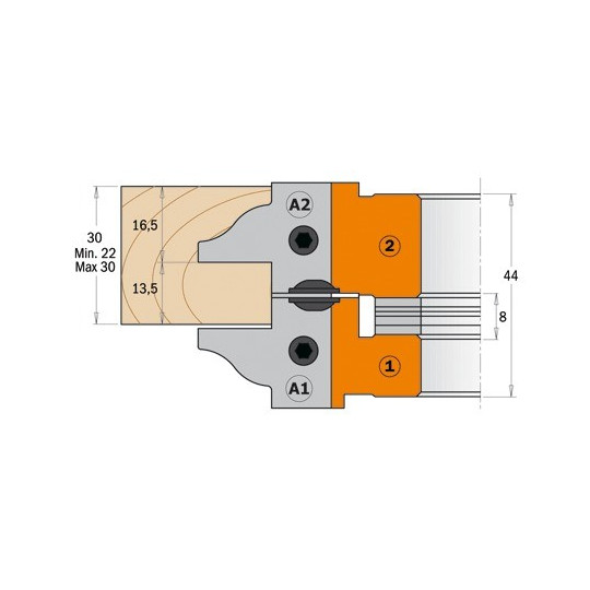 Zestaw głowic typu profil-kontrprofil