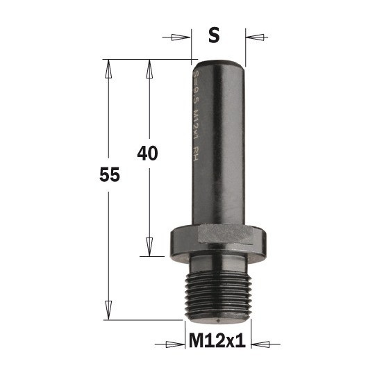 Uchwyt z gwintem M12x1