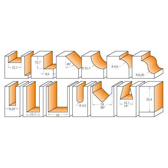 Zestaw 13 frez&oacute;w