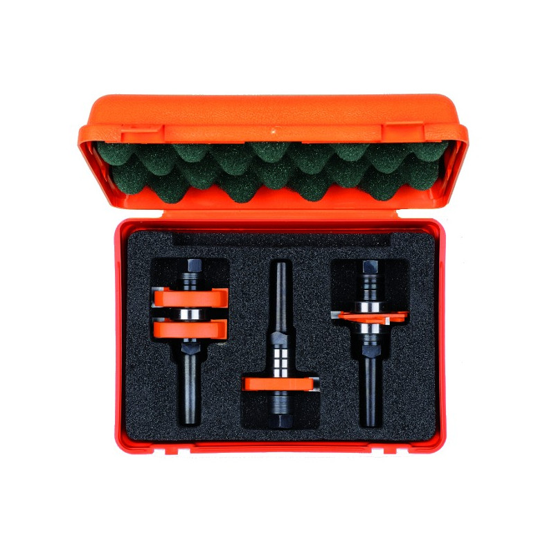 Zestaw regulowanych frez&oacute;w do łączenia na pi&oacute;ro i wpust