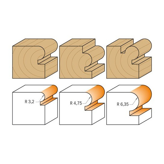 Frez zaokrąglający typu p&oacute;łwałek