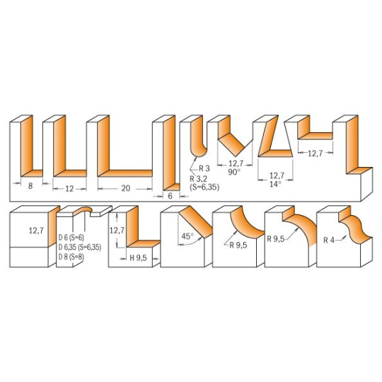 Zestaw 15 frez&oacute;w