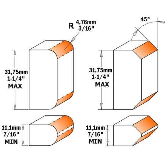 Frez regulowany do zaokrąglania i fazowania