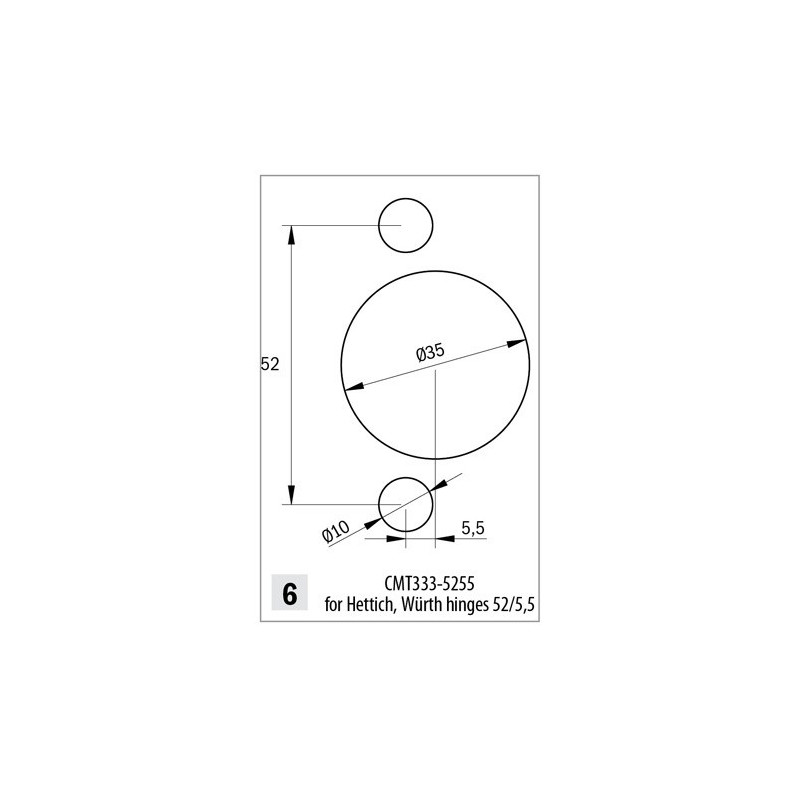 Głowica do wierceń pod zawiasy