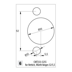 Głowica do wierceń pod zawiasy