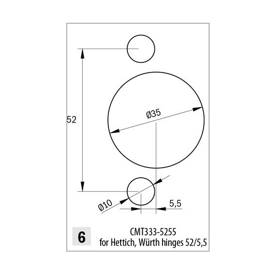 Głowica do wierceń pod zawiasy