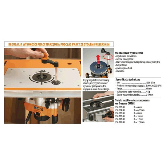 Frezarka ręczna 1000W Frezarka ręczna 1000W