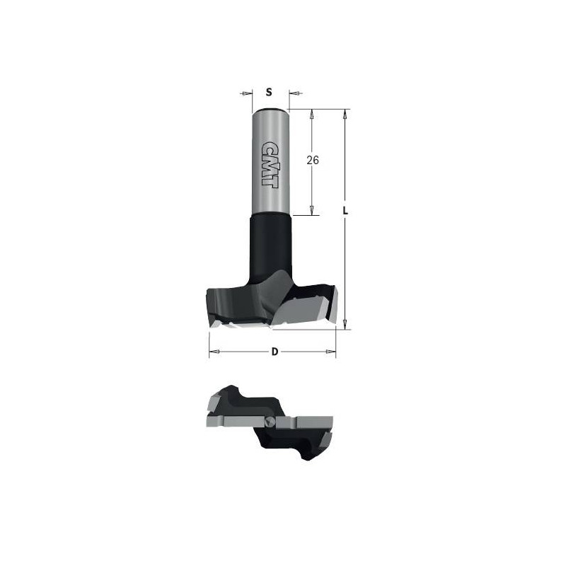 317.250.42 Wiertło puszkowe XTREME D-25 L-57,5 S-10X26 Z2+2 z łamaczem wióra LH CMT