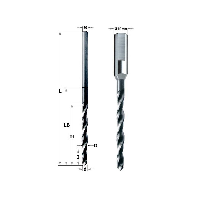 515.095.51 Wiertło ANUBA 9,5 d-3,8 D-S-5,2I1-18 I2-56 LB-74 l-132 CMT