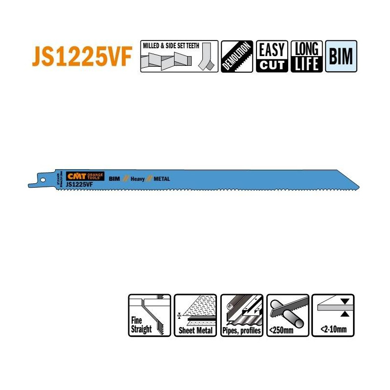 JS1225VF-5 Piła szablasta L 300 I 280 H 19 K 1,25 TS 1,8-2,6 5 szt. CMT