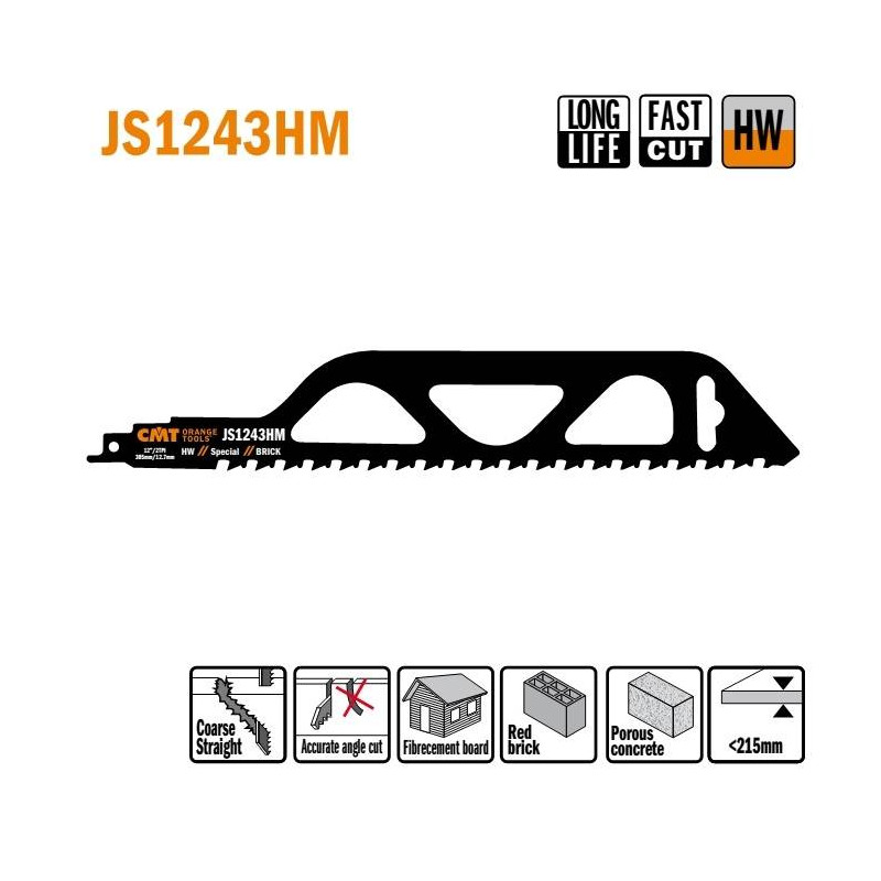 JS1243HM Piła szablasta L 305 I 250 H 50 K 1,50 TS 12,7 1 szt. CMT