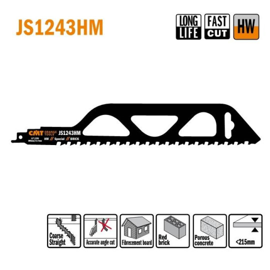 JS1243HM Piła szablasta L 305 I 250 H 50 K 1,50 TS 12,7 1 szt. CMT