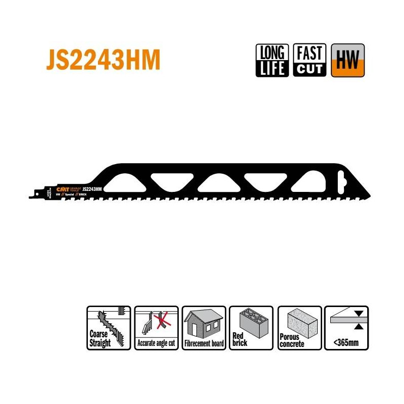 JS2243HM Piła szablasta L 455 I 400 H 50 K 1,50 TS 12,7 1 szt. CMT