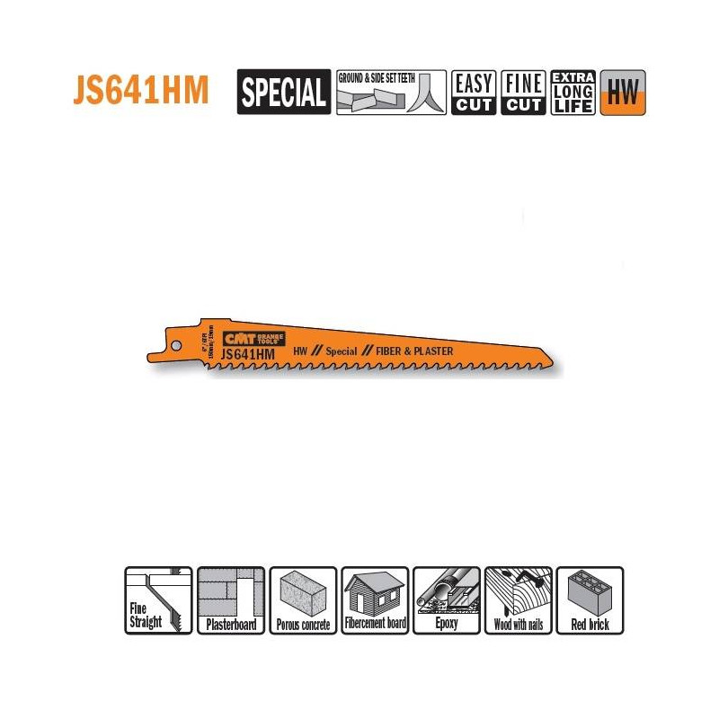 JS641HM-2 Piła szablasta L 150 I 130 H 19 K 1,25 TS -4,3 2 szt. CMT