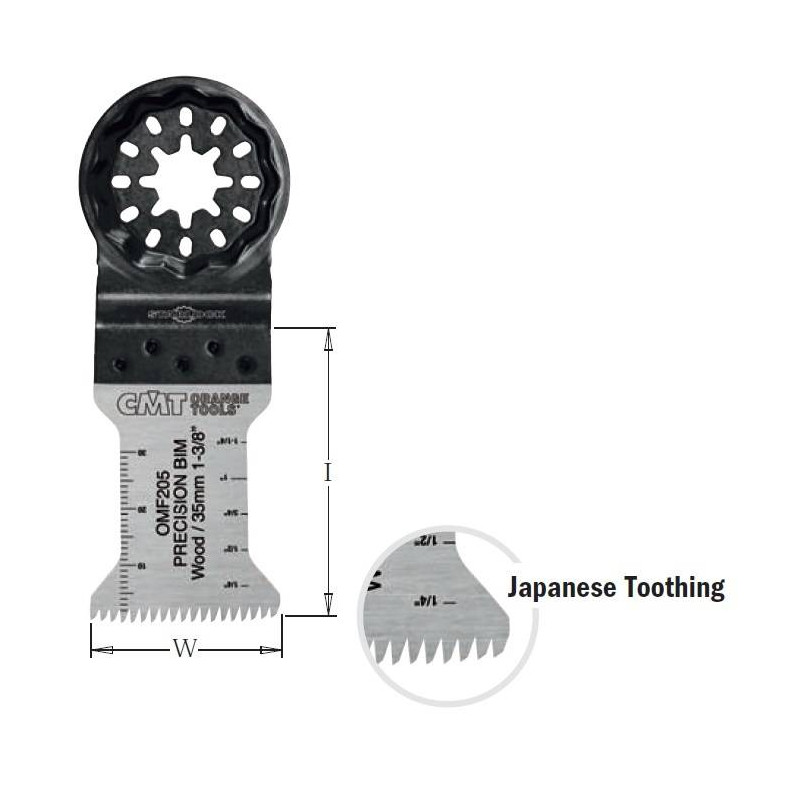 OMF205-X5 Brzeszczot oscylacyjny W-35 I-50 TS- 1,75 TPI-14 5 szt. STARLOCK CMT