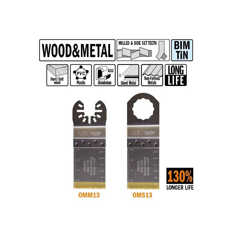 OMM13-X50 OMM13 Brzeszczot oscylacyjny W-32 I-40 TPI-18 50 szt. uchywt uniwersalny CMT