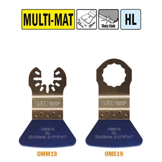 OMM19-X1 OMM19 Brzeszczot oscylacyjny W-52 I-26 1 szt. uchywt uniwersalny CMT