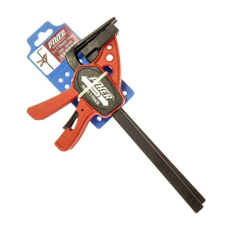 P52105 Zestaw 2szt ścisk stołowy QUICK 15 cm do szyny, listwy prowadzącej PIHER